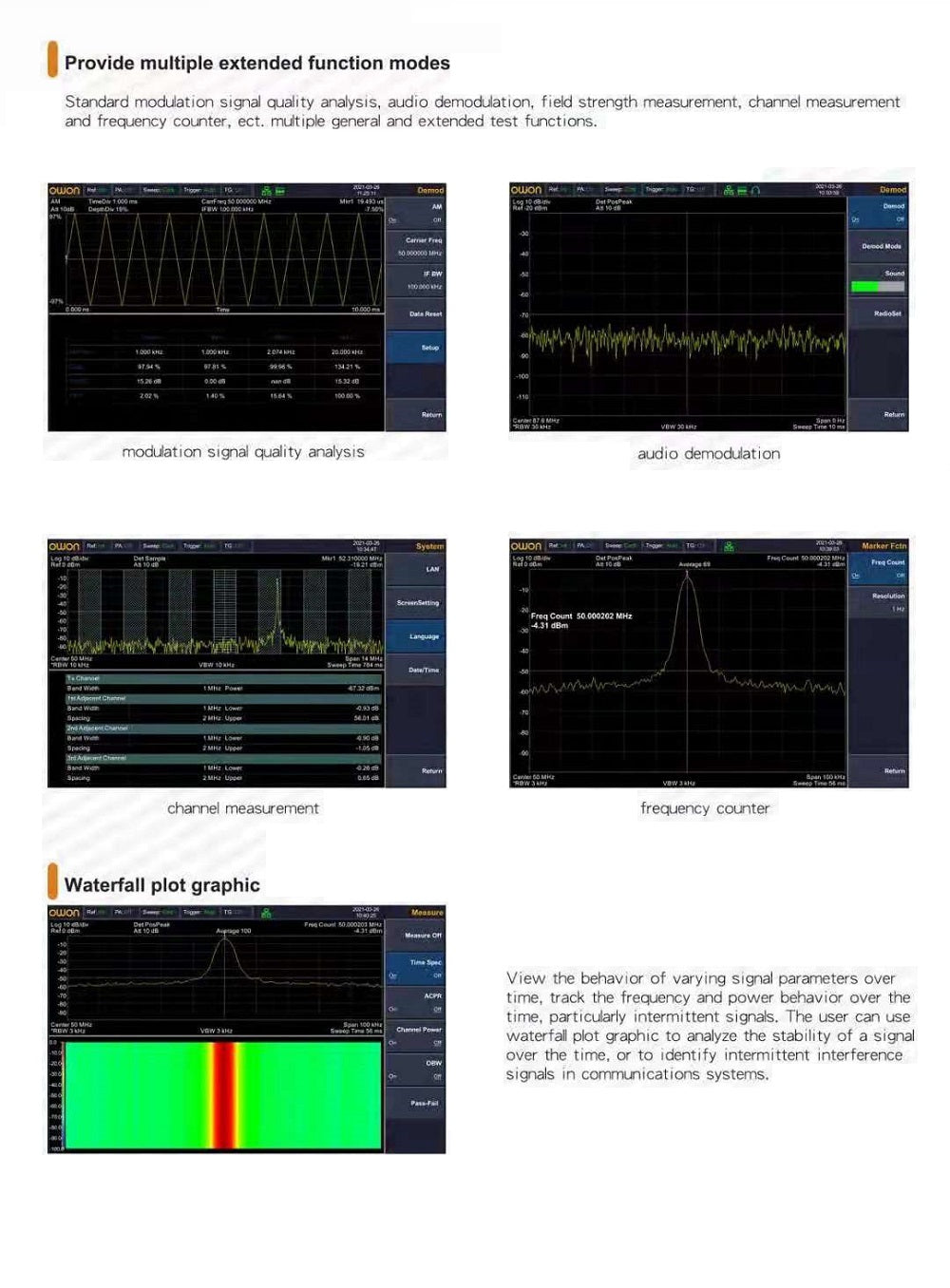 1.5GHz 9Inch TFT LCD Display Spectrum Analyzer + Tracking Generator Support USB LANHDMI Communication Interface