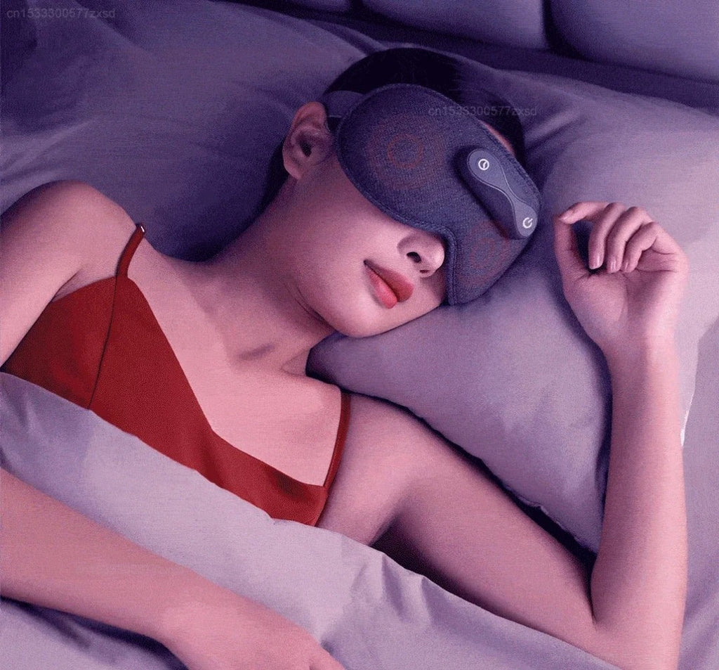 Graphene Heated Eye Mask - Full Shading Relaxing Sleep Aid, Light Gray, Travel-Friendly, 5V, 110g