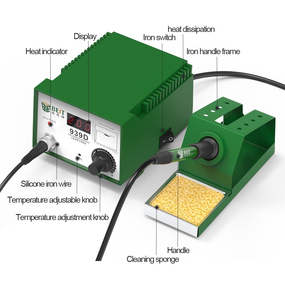 LCD Digital Display Constant Temperature Control Lead-free Desoldering and Soldering Stations