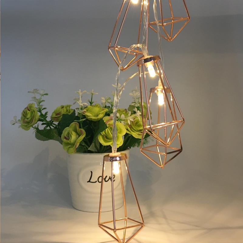 Battery Powered 1.8M/3.3M 10/20LEDs Metal Diamond Fairy String Light for Christmas Holiday Party