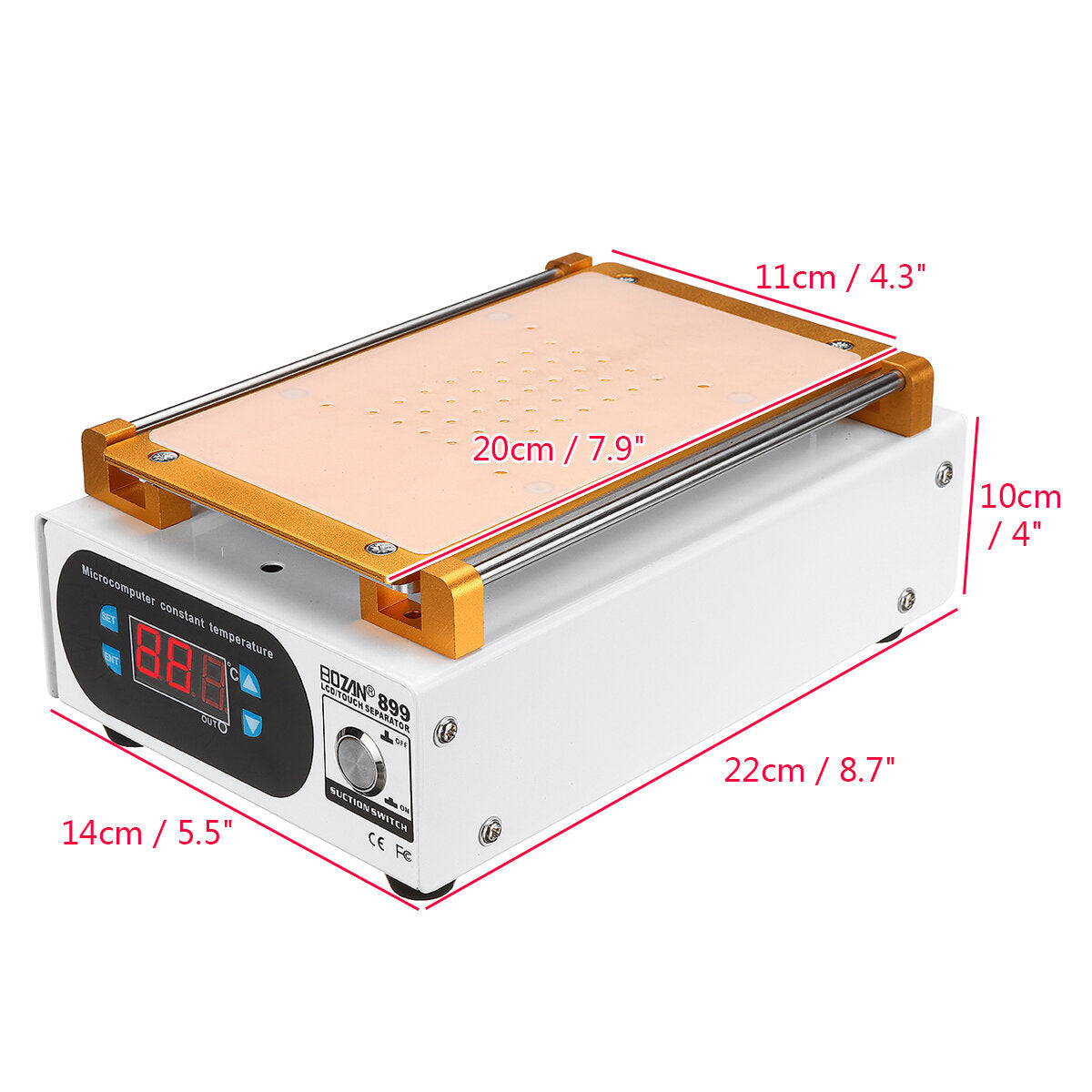 7 Inch 2 Air Pump Built-in Vacuum Pump Mobile Phone LCD Glass Screen Separator Repair Machine