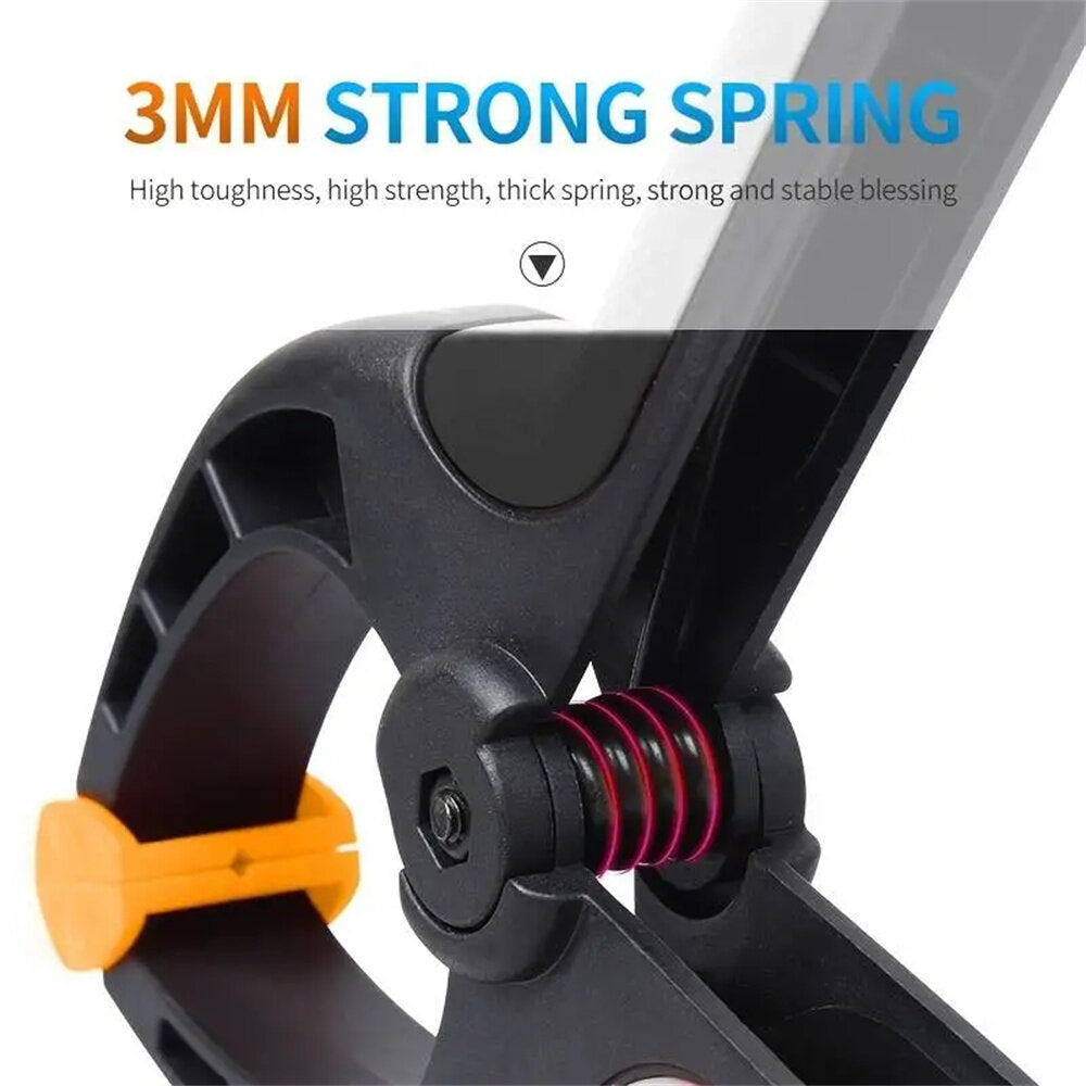 Versatile Ratchet Bar Clamp Set - 10pcs, 2/3/4/6 inch, Black, Ergonomic Grip for Woodworking, Photography, Arts & Crafts