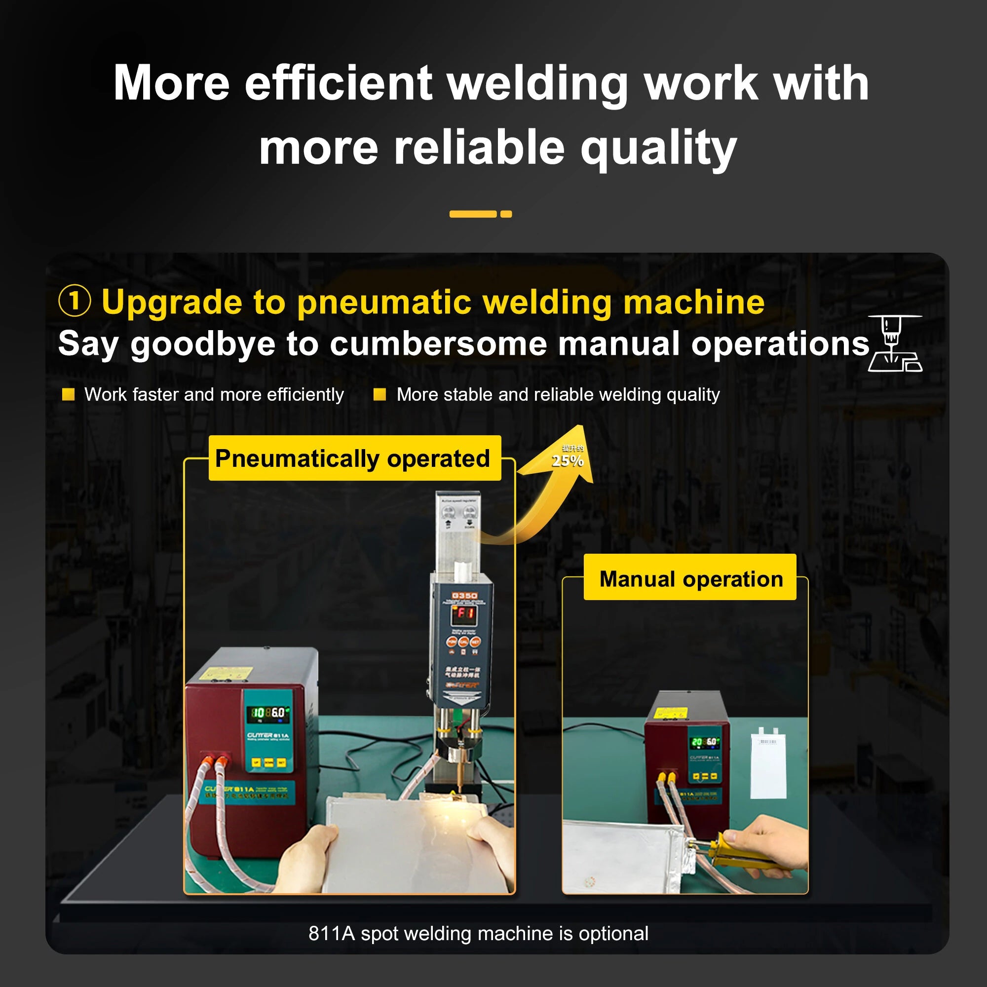 Pneumatic Column Spot Welder 6KG Pressure Butt Welding Machine For Lithium Battery Pack