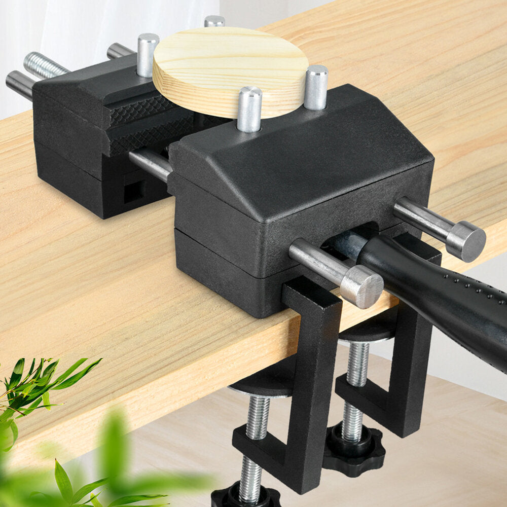 Versatile ABS Workbench Vise with V-Trough Clamp, 4 Columns, Elongated Base, 10-53mm Clamping Range, 85mm Jaw Width
