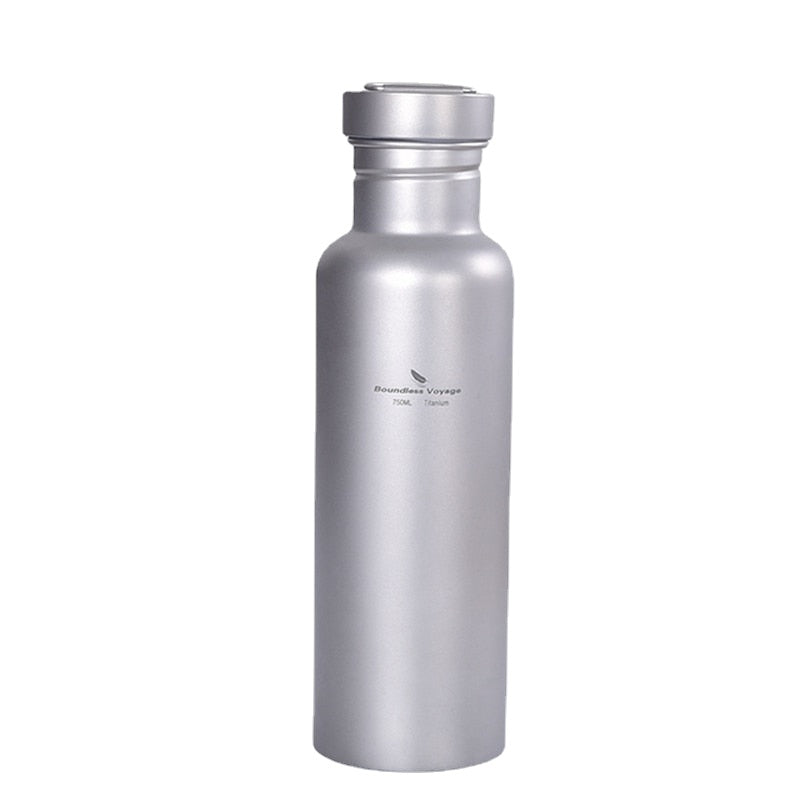 Titanium Sports Bottle with Hanging Lid Tea Cup Outdoor Camping Cycling Wide-mouth Water Bottle Mug