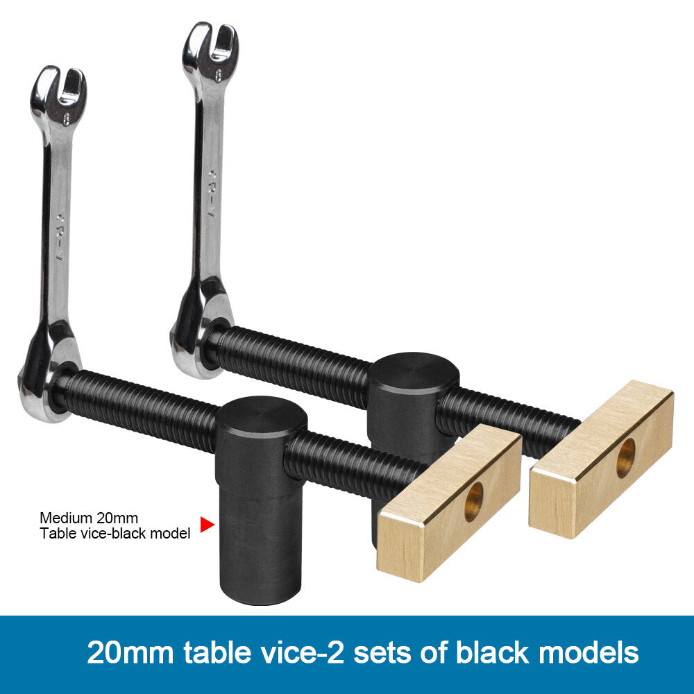 Woodworking Table Vice Clamp - Durable Brass & Stainless Steel, 19mm/20mm, Ratchet Mechanism, 1/2 PCS Options
