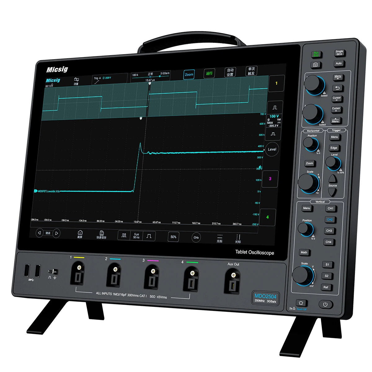 MDO5004/MDO3504/MDO2504 Digital Oscilloscope, Up to 500MHz, 4 Channels, 3GSa/s, 360Mpts Memory & 14-Inch Touchscreen