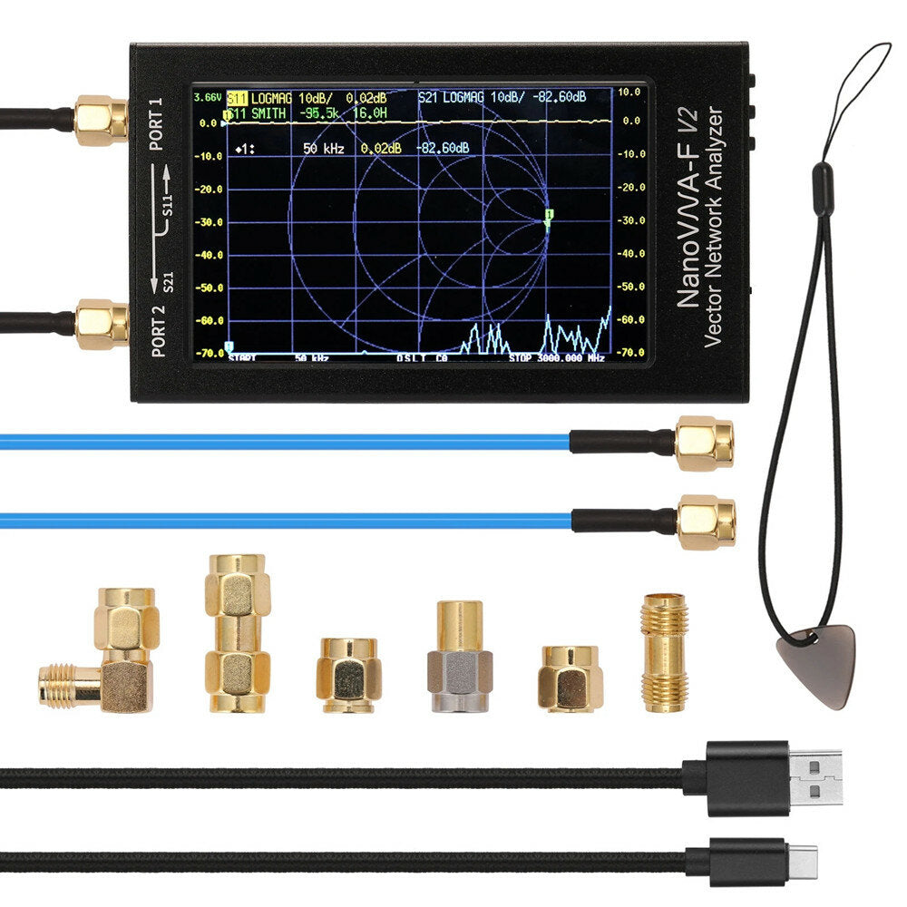 50kHz-3GHz IPS 4.3Inch LCD Display Vector Network Analyzer S-A-A-2 Antenna Analyzer Short Wave HF VHF UHF
