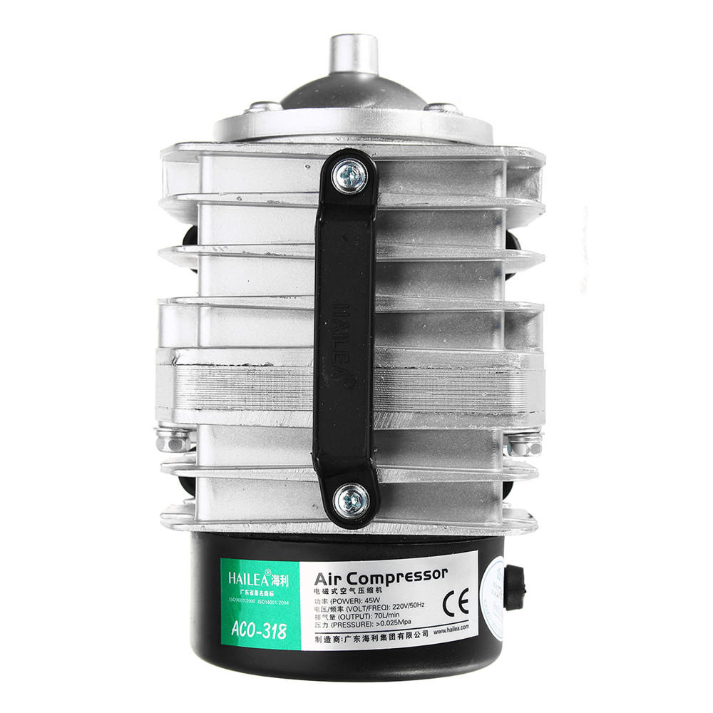 45W 220V 70L/Min Portable Electromagnetic Air Compressor Air Pump For Aquarium Hydroponic Systems
