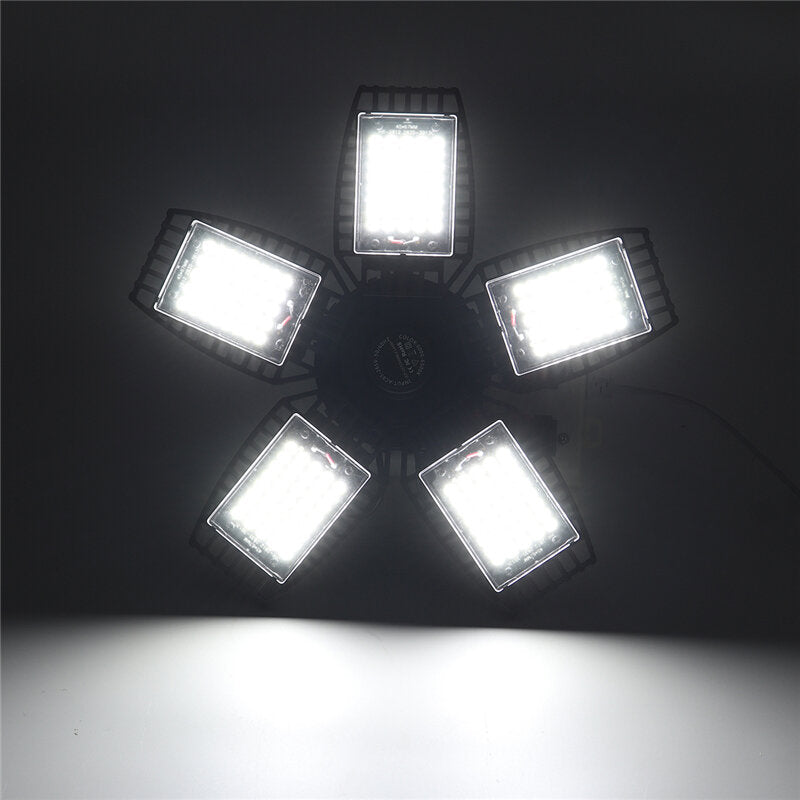 2/3/4/5 Blade Deformable LED Foldable Garage Light Mining Workshop Supermarket Ceiling