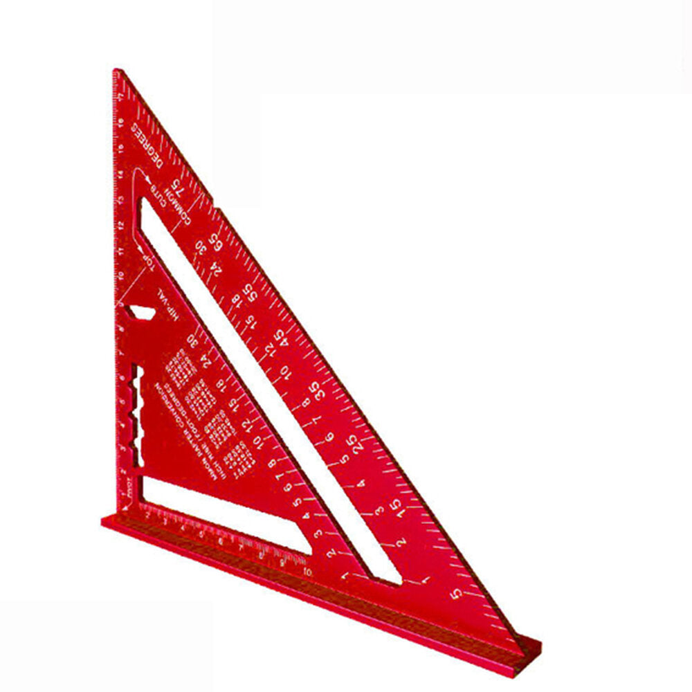 Multi-Function Triangle Ruler - Set Square, Protractor, Line Scriber, Saw Guide - Aluminum Alloy, Double-Sided, Portable