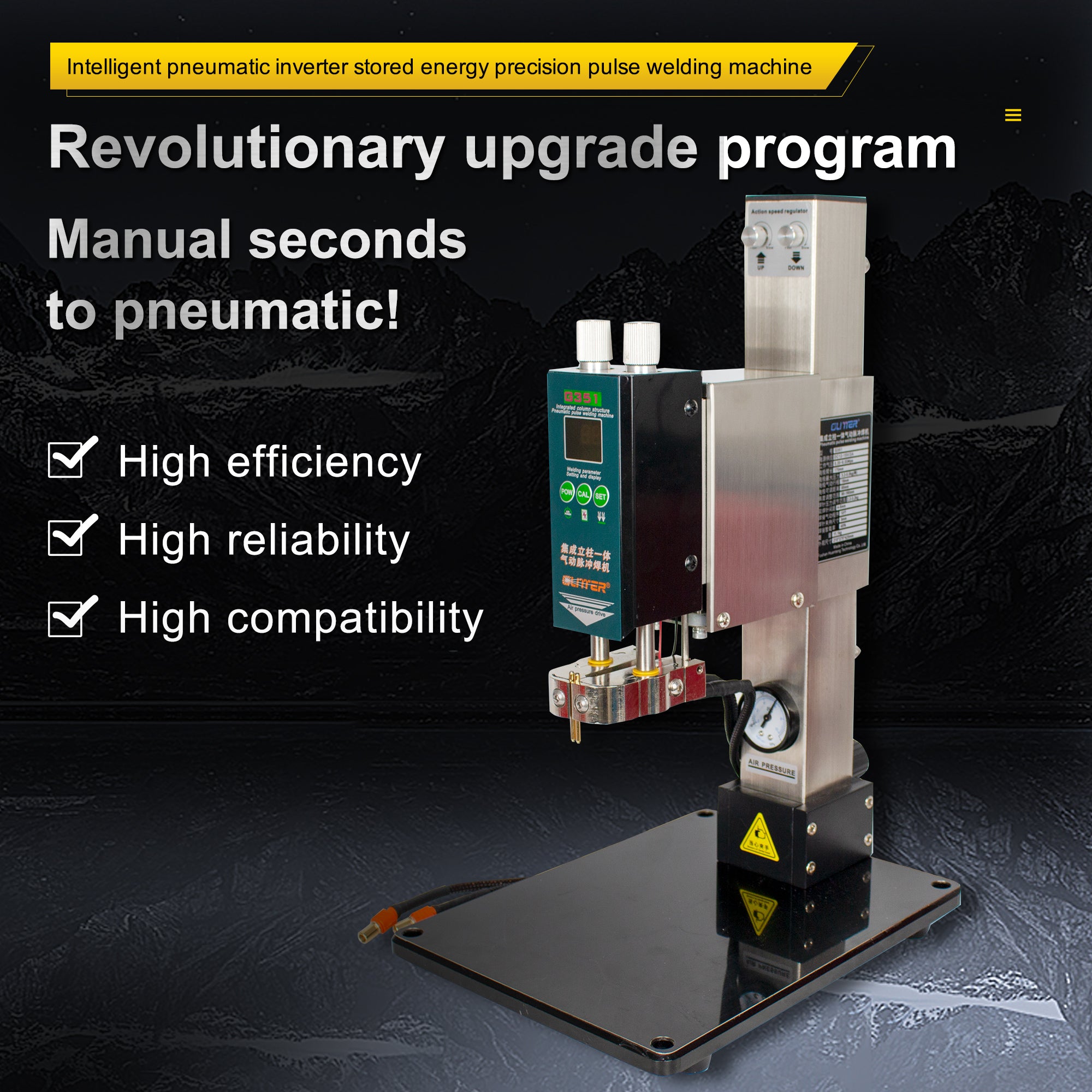Pneumatic Column Spot Welder Head for Lithium Battery Welding 6kg Max Pressure Adjustable Height for 801H/811A/811H Welding Machine