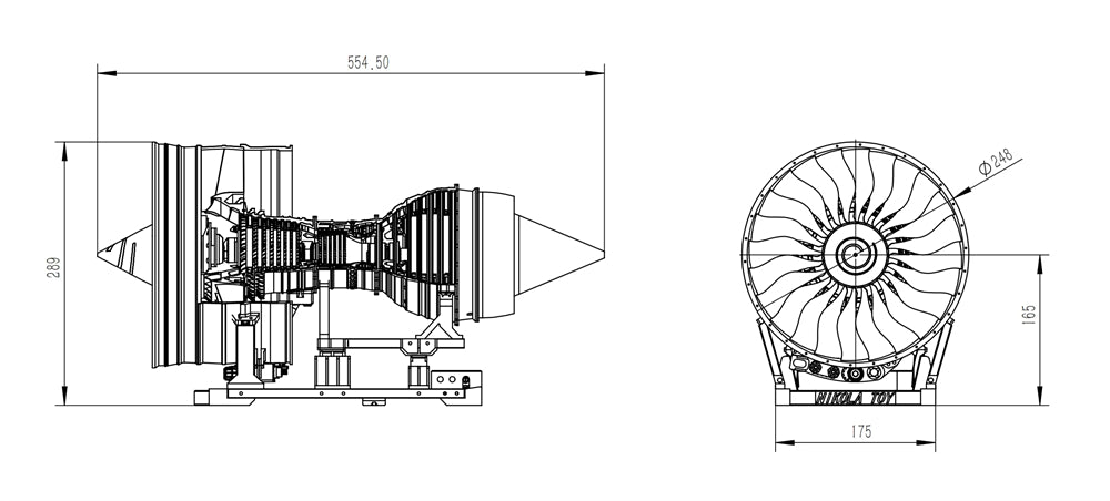 1/6 Scale Highly Restored Super RR Trent 900 Aircraft Turbofan Engine Model RTR 55cm / 22in Physics Experiment Science Education Toys