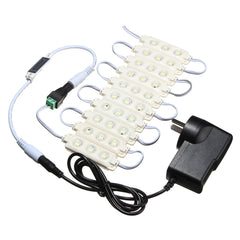 1.5M SMD5630 Waterproof White LED Module Strip Light Kit Mirror Signage Lamp + Adapter DC12V