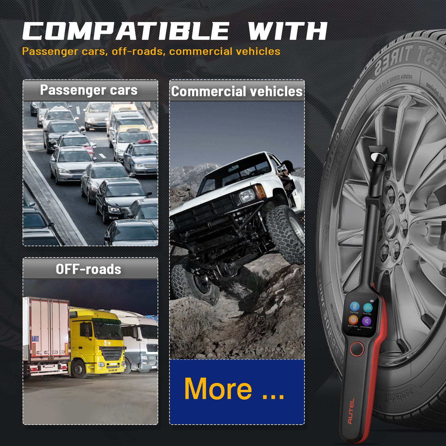 Tire Tread Laser Detector Brake Disc Wear Thickness Diagnostic Instrument Tool Compatible With ITS600