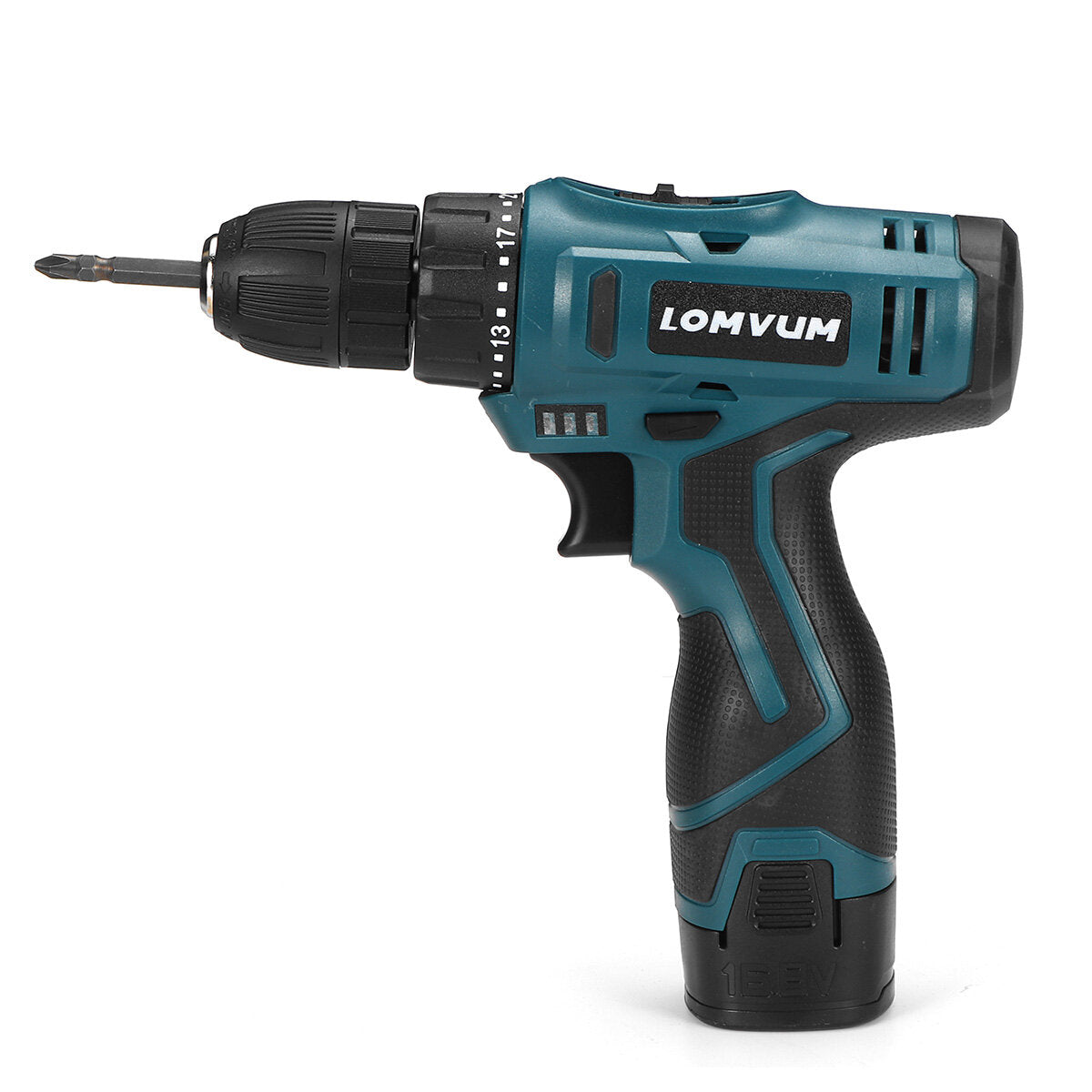 16.8V 3/8" Impact Drill 1350rpm 2 Speeds LED Cordless Drill Driver Kit w/ Li-Ion Battery & Charger