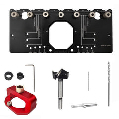 Adjustable Hinge Punch Locator Kit with 35mm Hole Opener, Drill Bits & Positioning Tools for Precise Installations