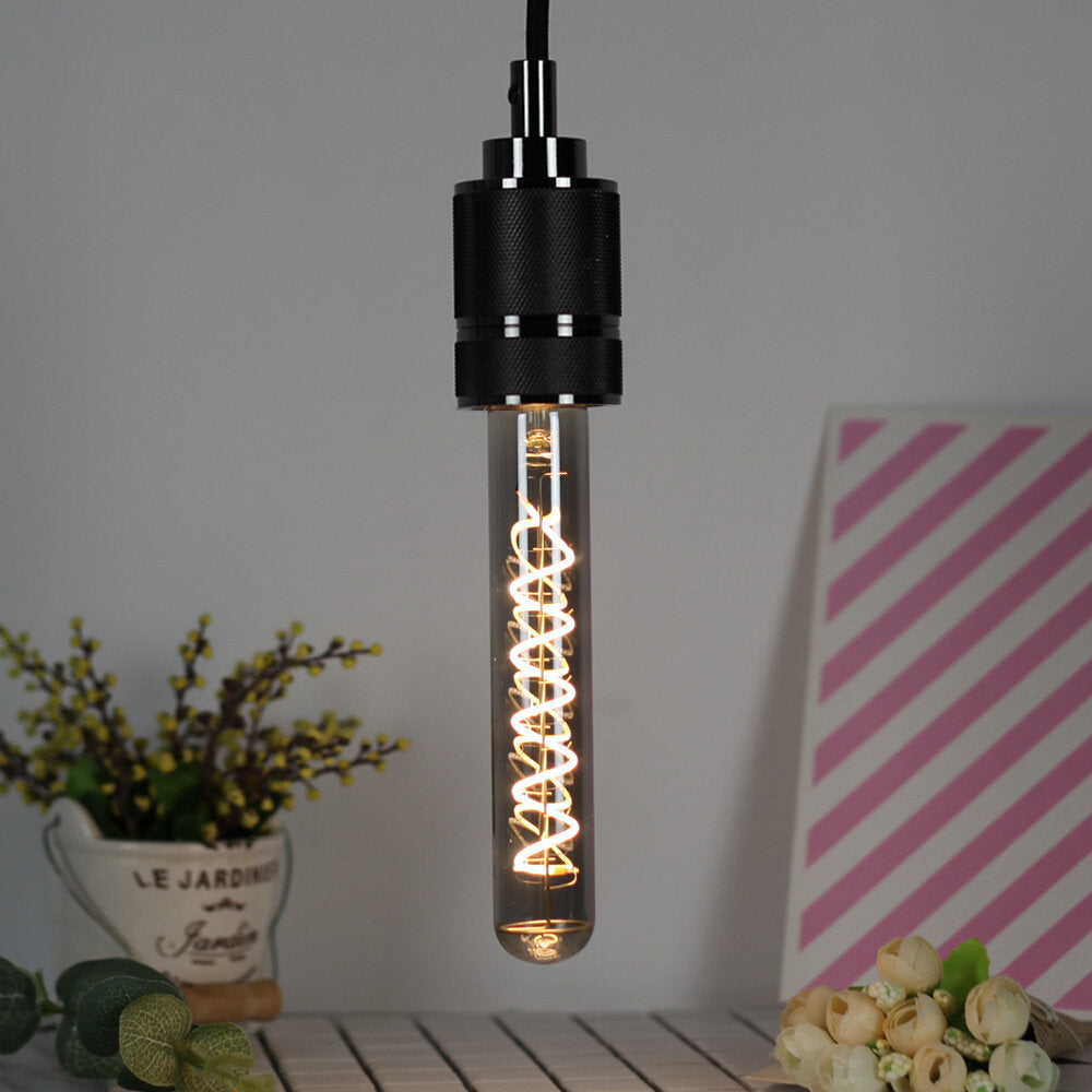 Lighting Designer AC220-240V 2700K 4W Dimmable T28*185mm Antique Style Smoky Gray Glass LED Incandescent Light Bulb Filament Lamp Retro
