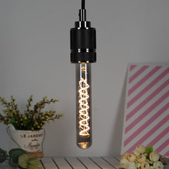 Lighting Designer AC220-240V 2700K 4W Dimmable T28*185mm Antique Style Smoky Gray Glass LED Incandescent Light Bulb Filament Lamp Retro