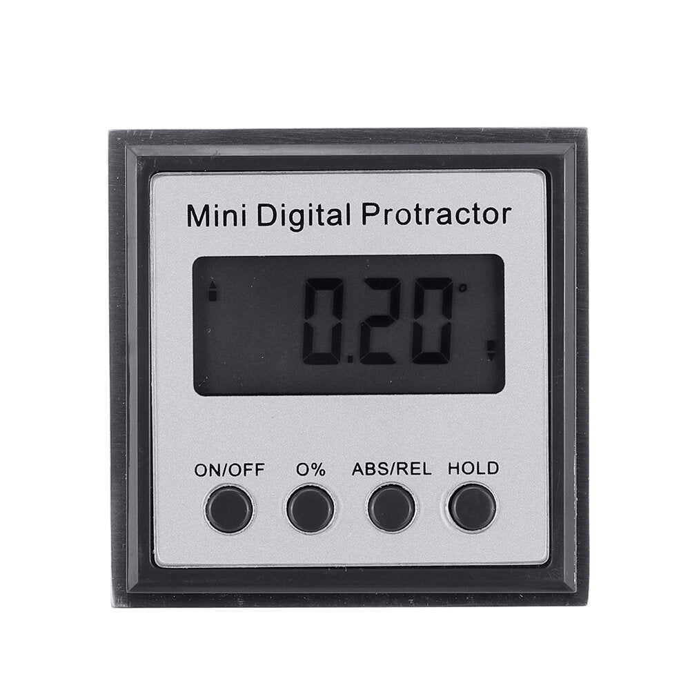 Mini Digital Protractor with Magnetic Base, 360° Measurement, Large LCD Display, Portable Tool, Stainless Steel, White