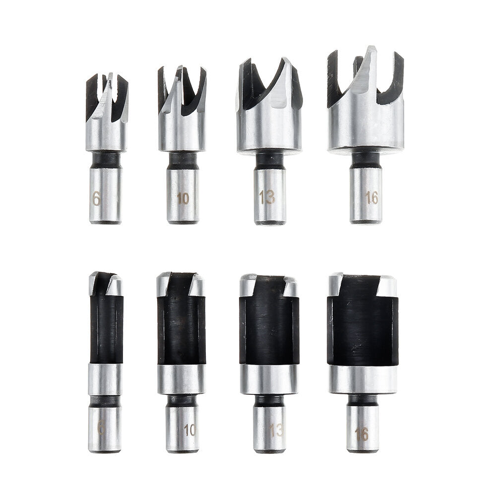23pcs Woodworking Chamfering Countersunk Drill Bit Set 5 Flute Chamfering Drill Wood Plug Cutter Automatic Center Punch Drill