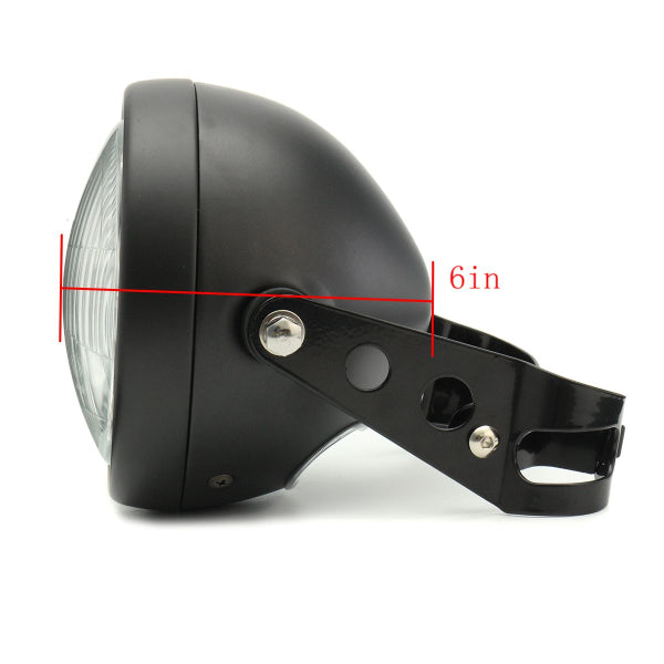 6.5 inch 12V Motorcycle Headlight Hi/lo Beam Matte Black Mount Bracket Cafe Racer For Honda