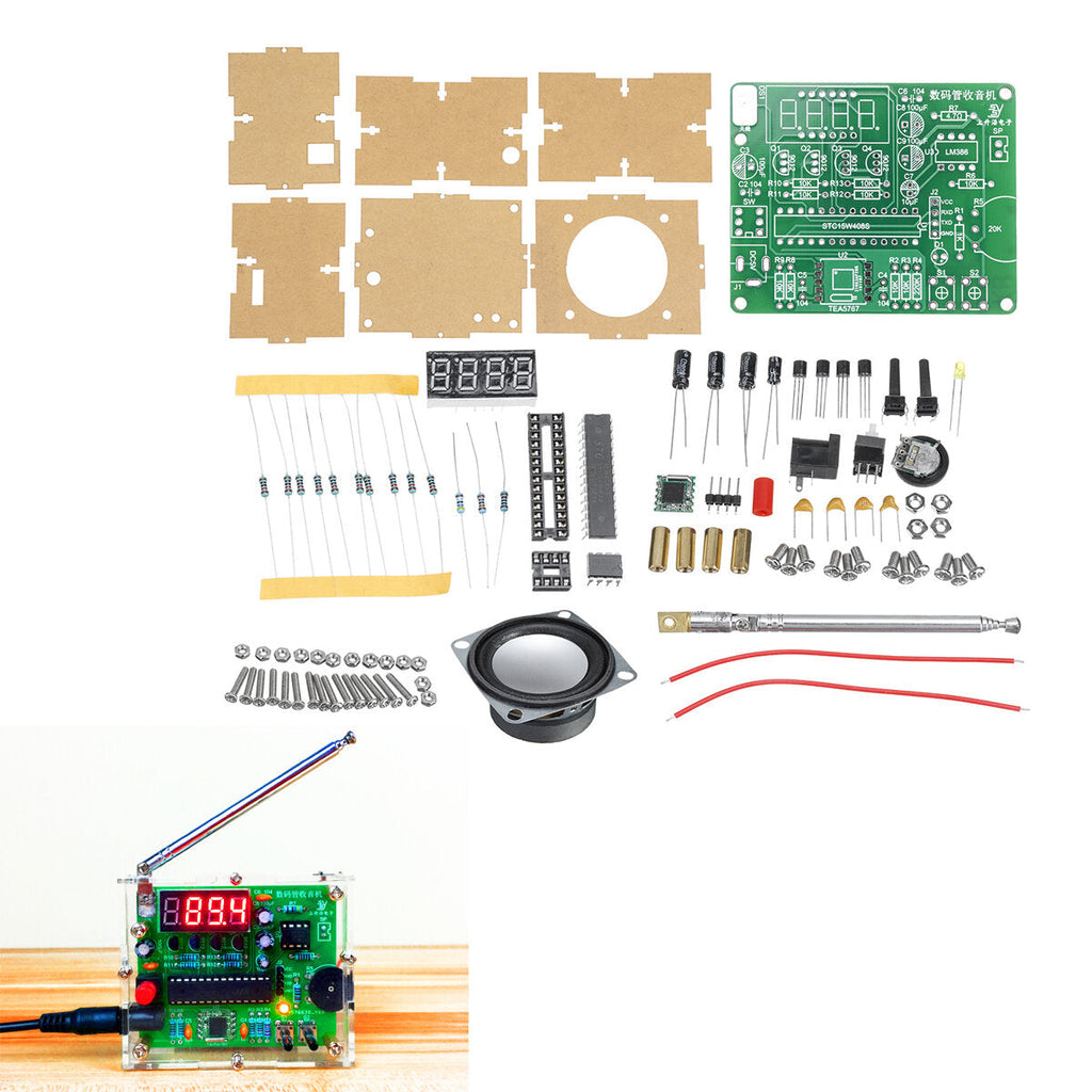 Components + PCB Board Digital Tube Display FM Digital Radio Electronic DIY Production kit