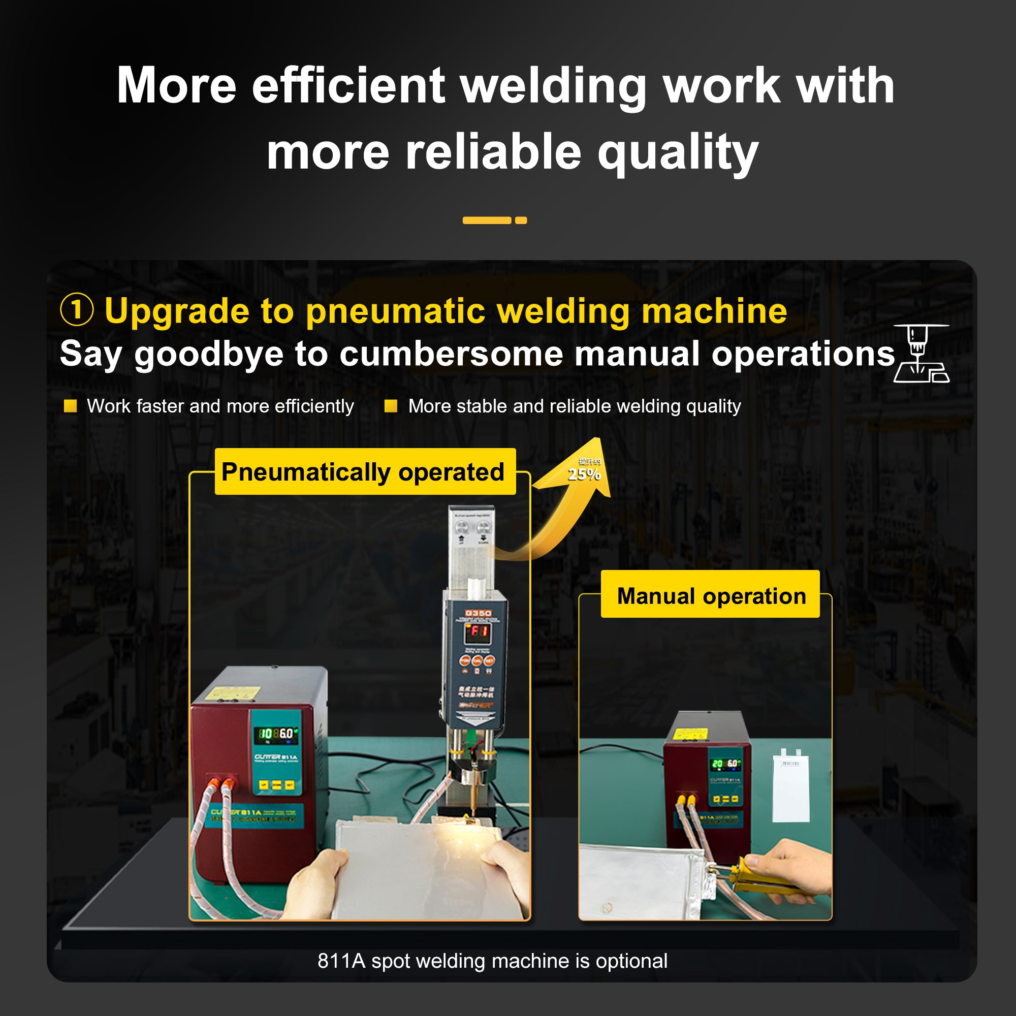 Pneumatic Column Spot Welder 6KG Pressure Butt Welding Machine For Lithium Battery Pack