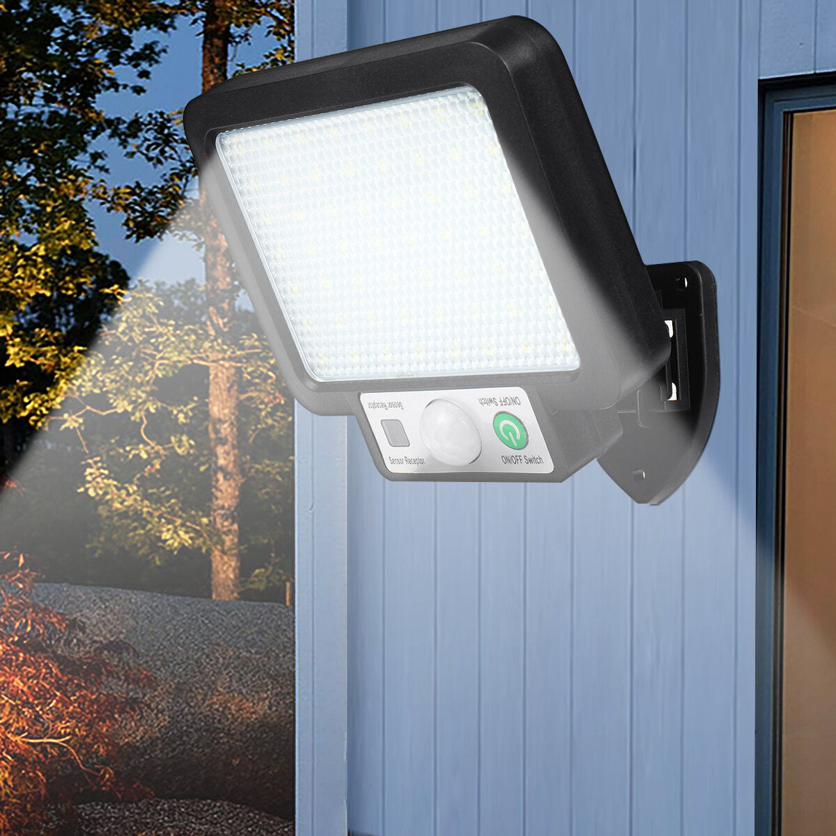 56/72 COB Split LED Solar Power Street Light PIR Motion Sensor Security Wall Lamp Waterproof Outdoor Garden with Remote Control