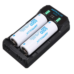 Type-C QC 3.0 Quick Charge USB Battery Charger Dual-slots For Li-ion/IMR/INR/ICR Ni-MH Ni-Cd 21700 18650 26650 Flashlight Battery