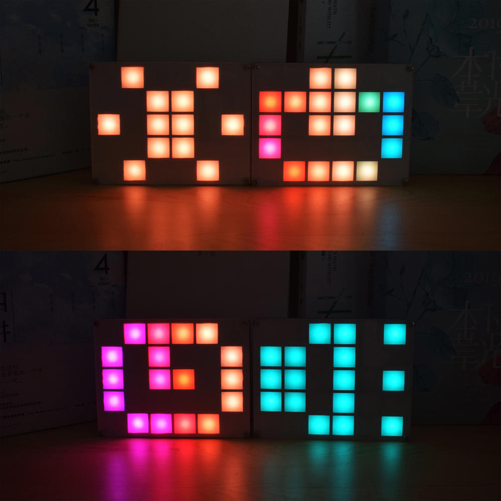 DIY Multi-function LED Cool Music Spectrum RGB Color Palette Clock Kit