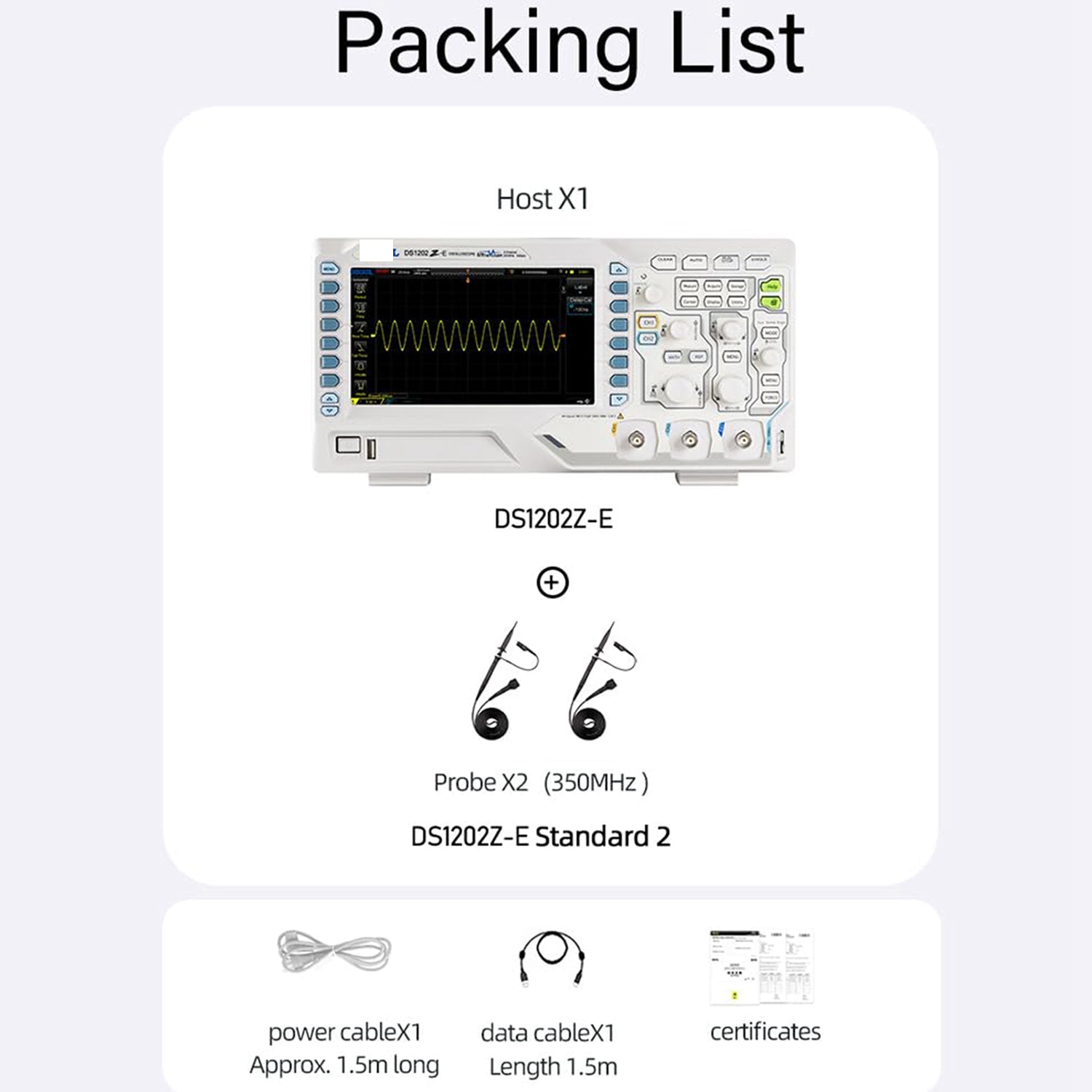 Digital Oscilloscope 2 Channels 1GSa/s Sampling Rate 200Mhz Bandwidth 7Inch 24Mpts Memory Depth Oscilloscope