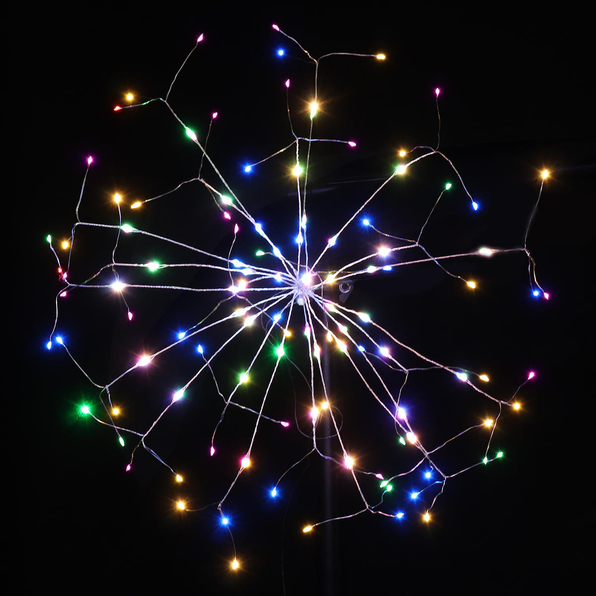 Battery Operated 198LED Dandelion Hanging String Light Silver Wire 8 Mode Dimmable Christmas Decor