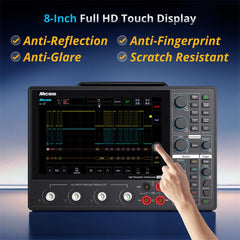 High Resolution Tablet Oscilloscope 12-bit 4 Channel 1GSa Sampling Rate Up to 200MHz Bandwidth Portable Touchscreen