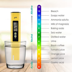 PH Meter for Water Hydroponics Digital PH Tester Pen Pocket Size Yellow