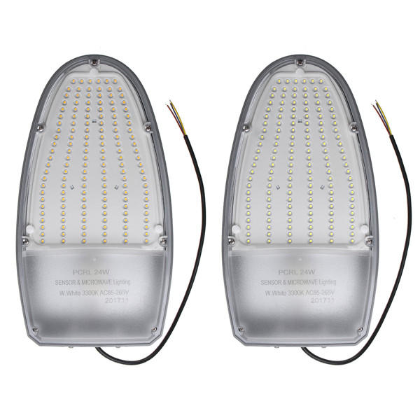 24W Light Control Motion Sensor 144 LED Road Street Lights Flood Lamp for Outdoor Yard AC85-265V