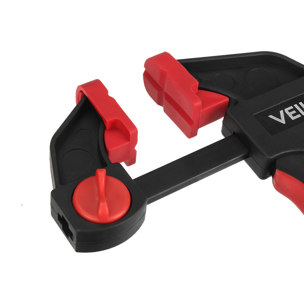 4Pcs Quick-Grip Bar Clamps 6/12 Inch, One-Handed Spreader, 100KG Load Limit, Durable Steel, Non-Slip Pads, Red