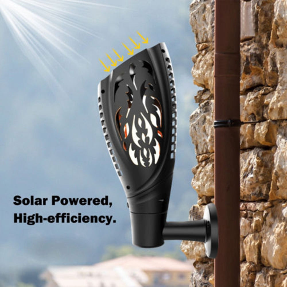 Solar 5W LED Warm White Flame Light Waterproof For Outdoor Garden Path Lawn Wall Landscape Lamp