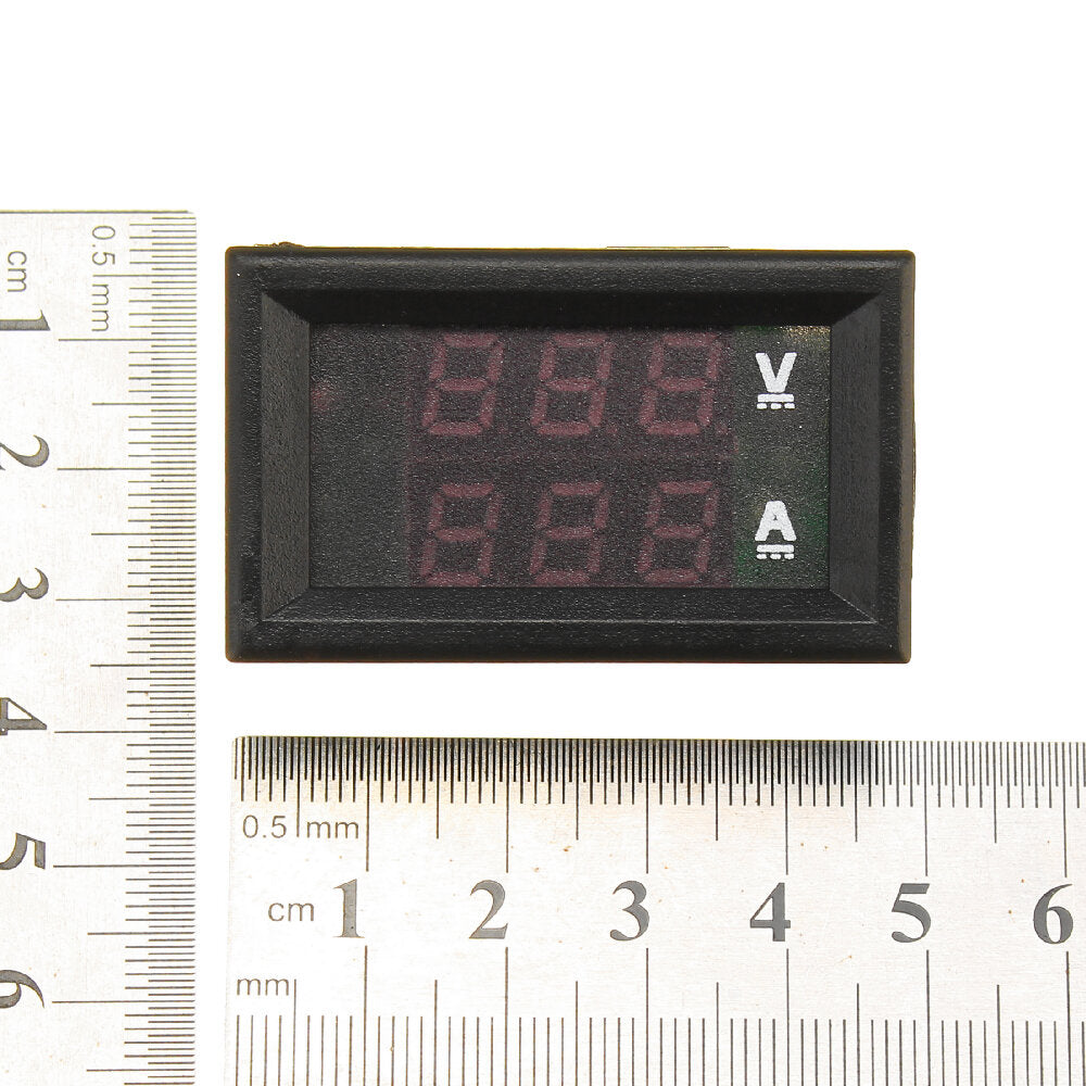 Mini Digital Voltmeter Ammeter DC 100V 10A Voltmeter Current Meter Tester Blue+Red Dual LED Display