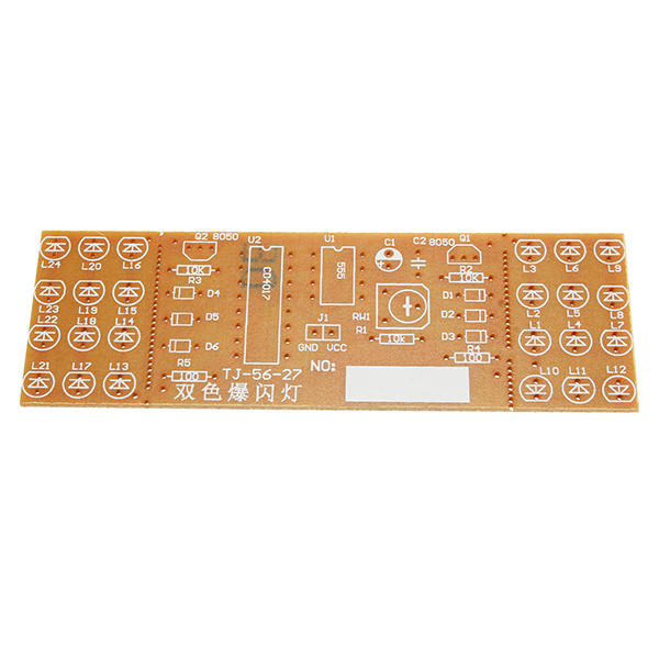 DIY Double Color Flashing Lights Kit Electronic Production NE555+CD4017 Practice Learning Kit