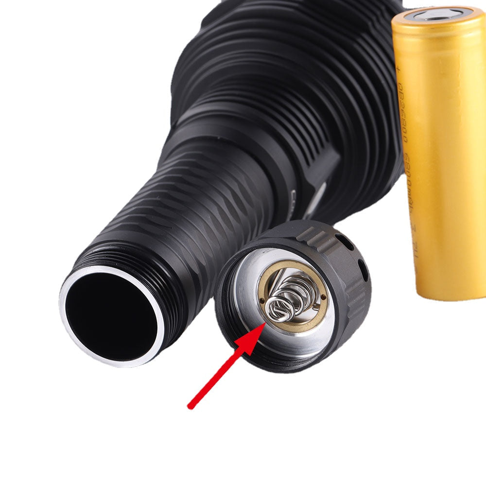 Strong Light Flashlight With 26800 Battery & 26980 Expansion Tube, Type-C Rechargeable LED Torch Super Bright Long Range LED Searchlight