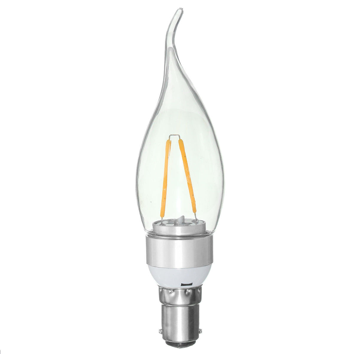 Non-Dimmable 2W Sliver Pull Tail Incandescent Candle Light Bulb 220V