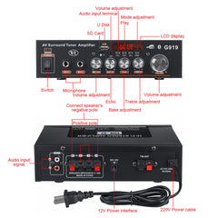 Intelligent Digital Power Amplifier Mini Power Amplifier Household Vehicle Dual Purpose 110-220V Vehicle DC12-24V
