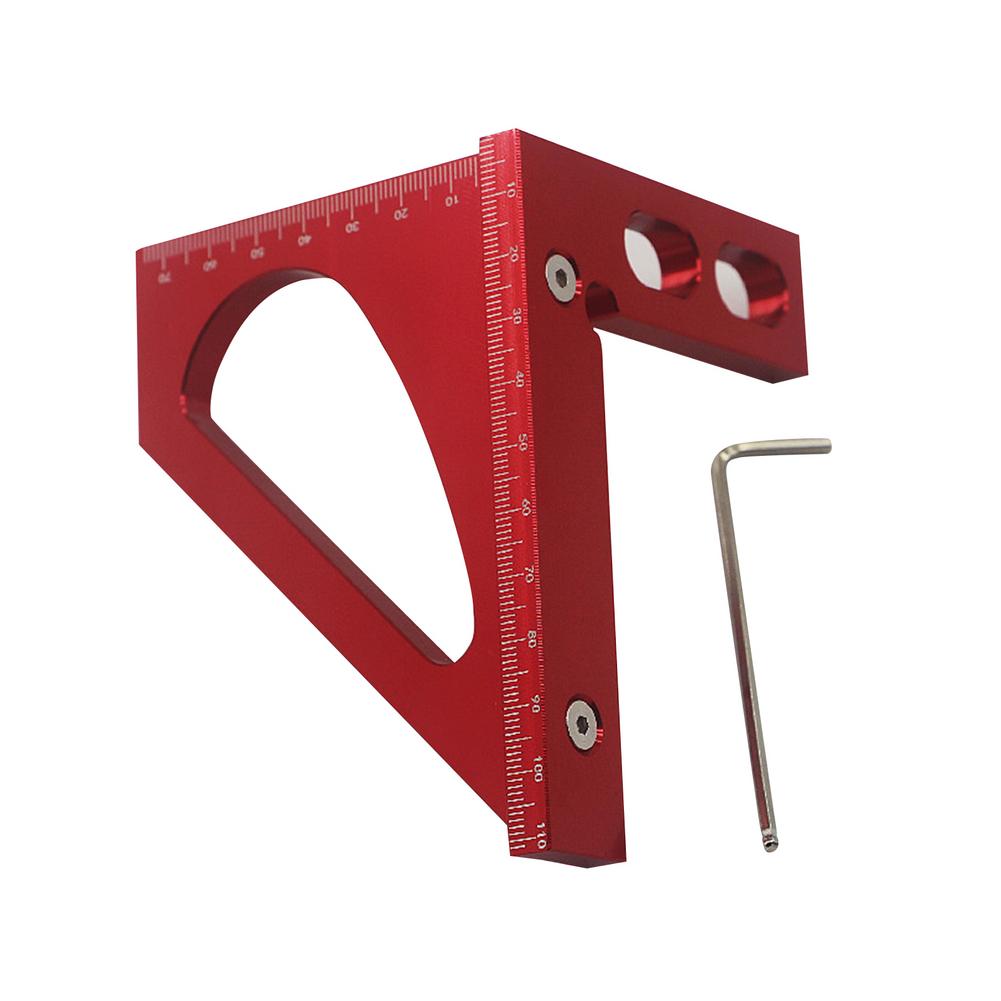 High-Quality Aluminum Angle Ruler for Woodworking - Clear Scale, Durable, Precise Measurements, Safe to Use, Red