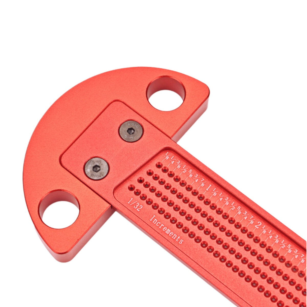 Woodworking T-Square Ruler - Precision Aluminum Alloy, Ergonomic Handle, 1/32" Hole Spacing, 10.35" Length, Versatile Tool