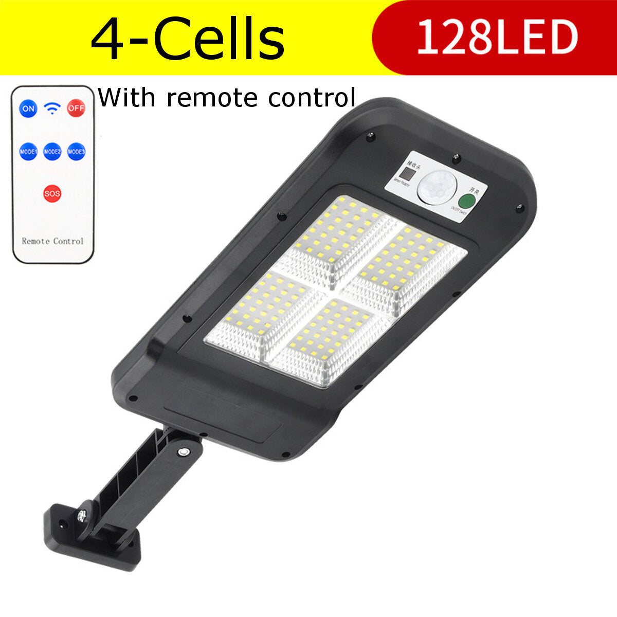 120/128/150/160 LED/COB Solar Street Light PIR Motion Sensor Security Wall Lamp IP67 With Pole
