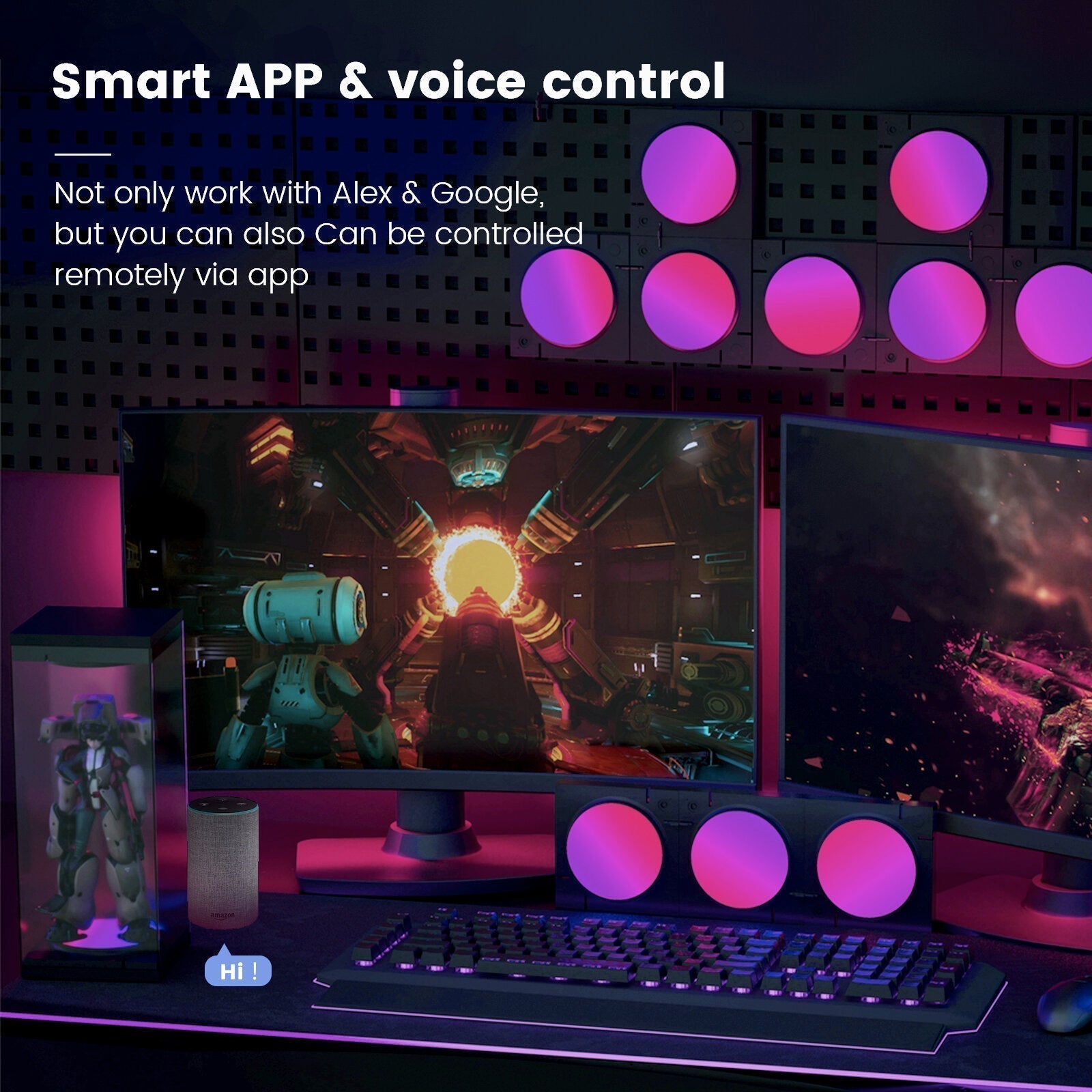 Smart LED Light Panels RGB Quantum Lights APP Control Works with Alexa Google Assistant