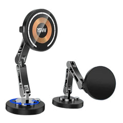 15W Magnetic Car Wireless Charger with USB Cable, 360° Rotation for iPhone 14/13/12/11 Pro Max & Samsung