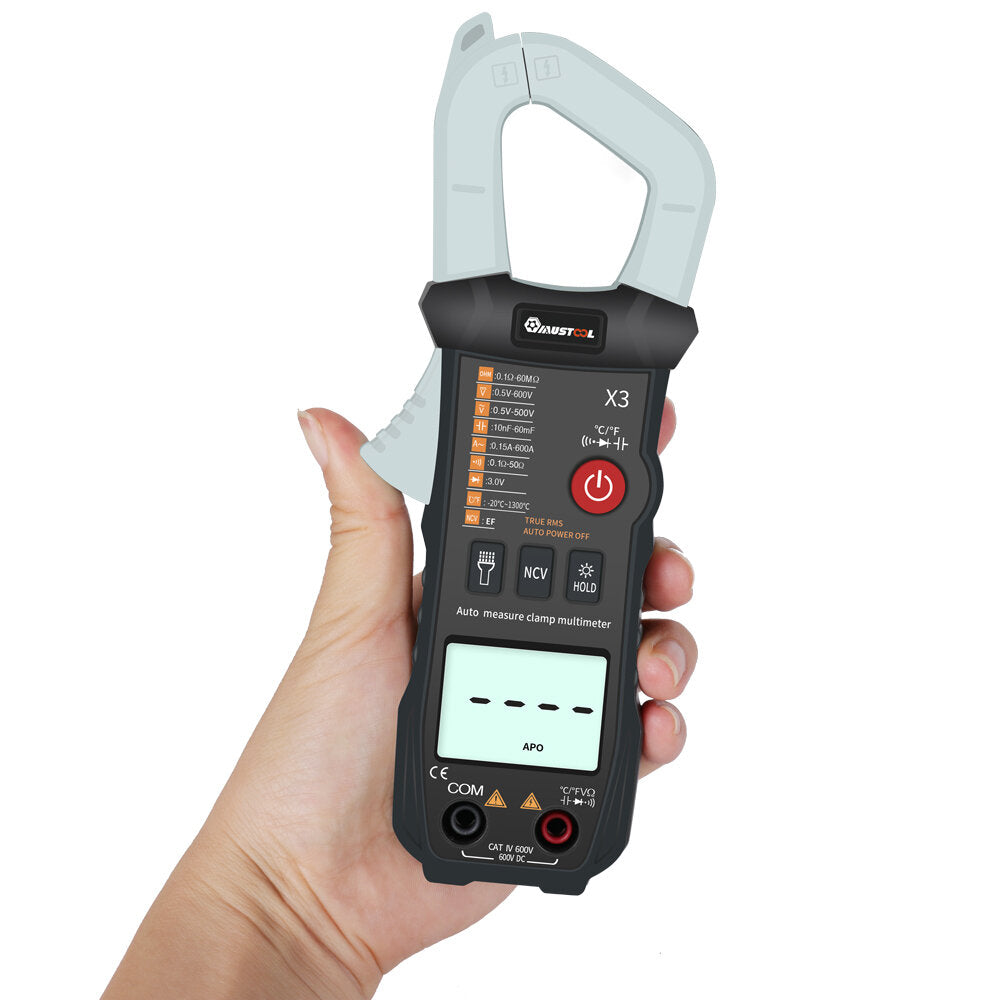Intelligent True RMS Clamp Meter 6000 Counts Digital Multimeter with NCV Resistor Diode Capacitor Test