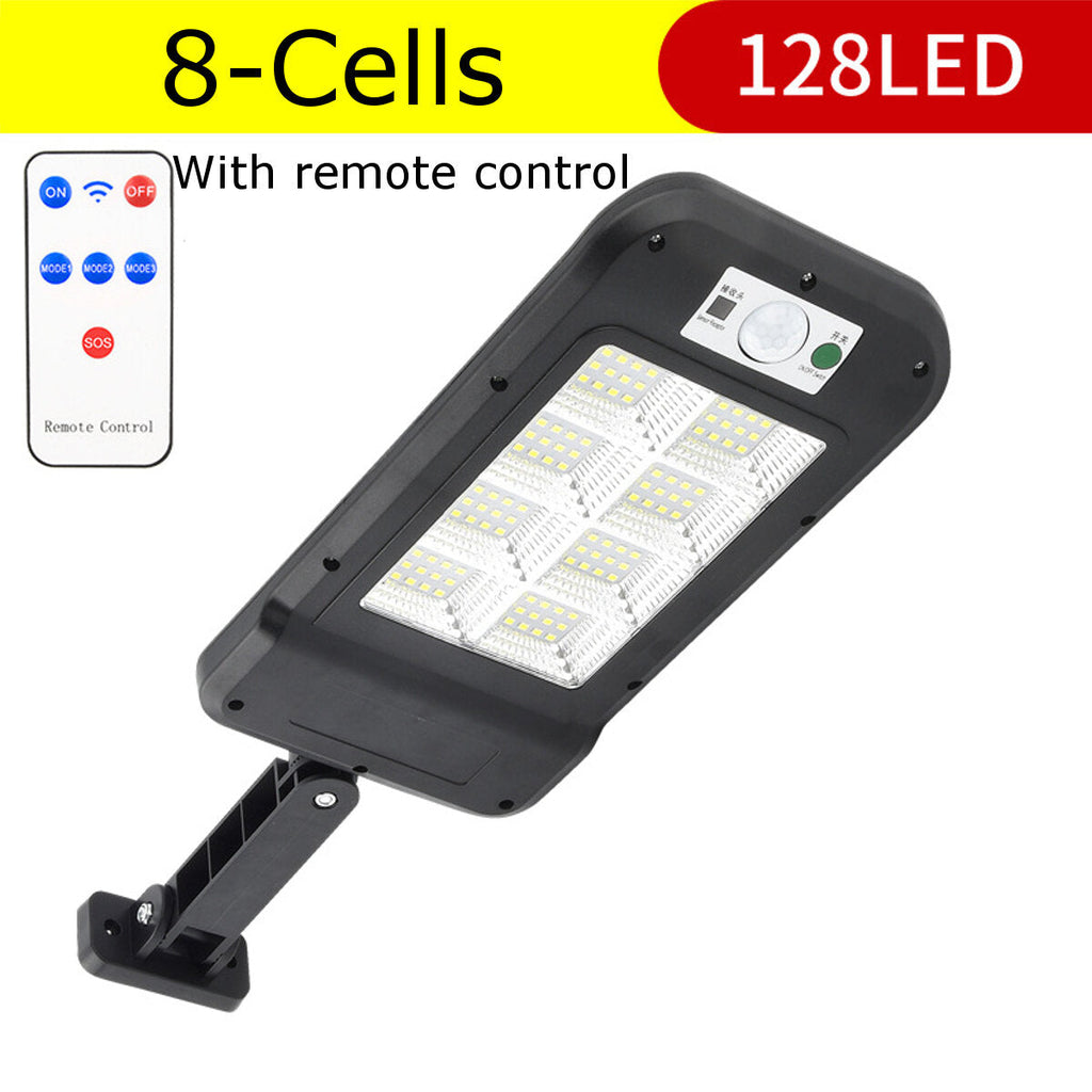 120/128/150/160 LED/COB Solar Street Light PIR Motion Sensor Security Wall Lamp IP67 With Pole